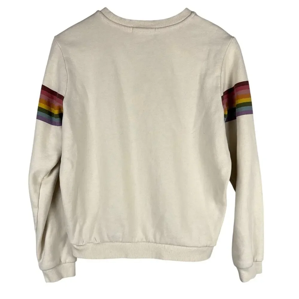Marine Layer Anytime Sweatshirt Ivory Size Small - Picture 5 of 9